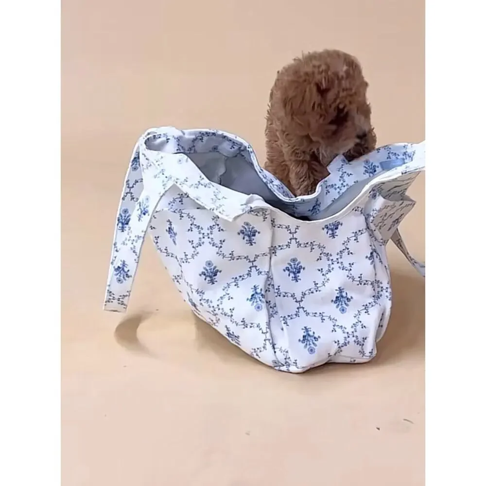 NWT Rare Hill House Pet Tote in Blue Trellis